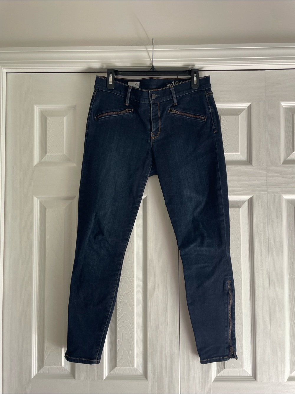 GAP Dark Indigo Skinny Jeans with Ankle Zipper